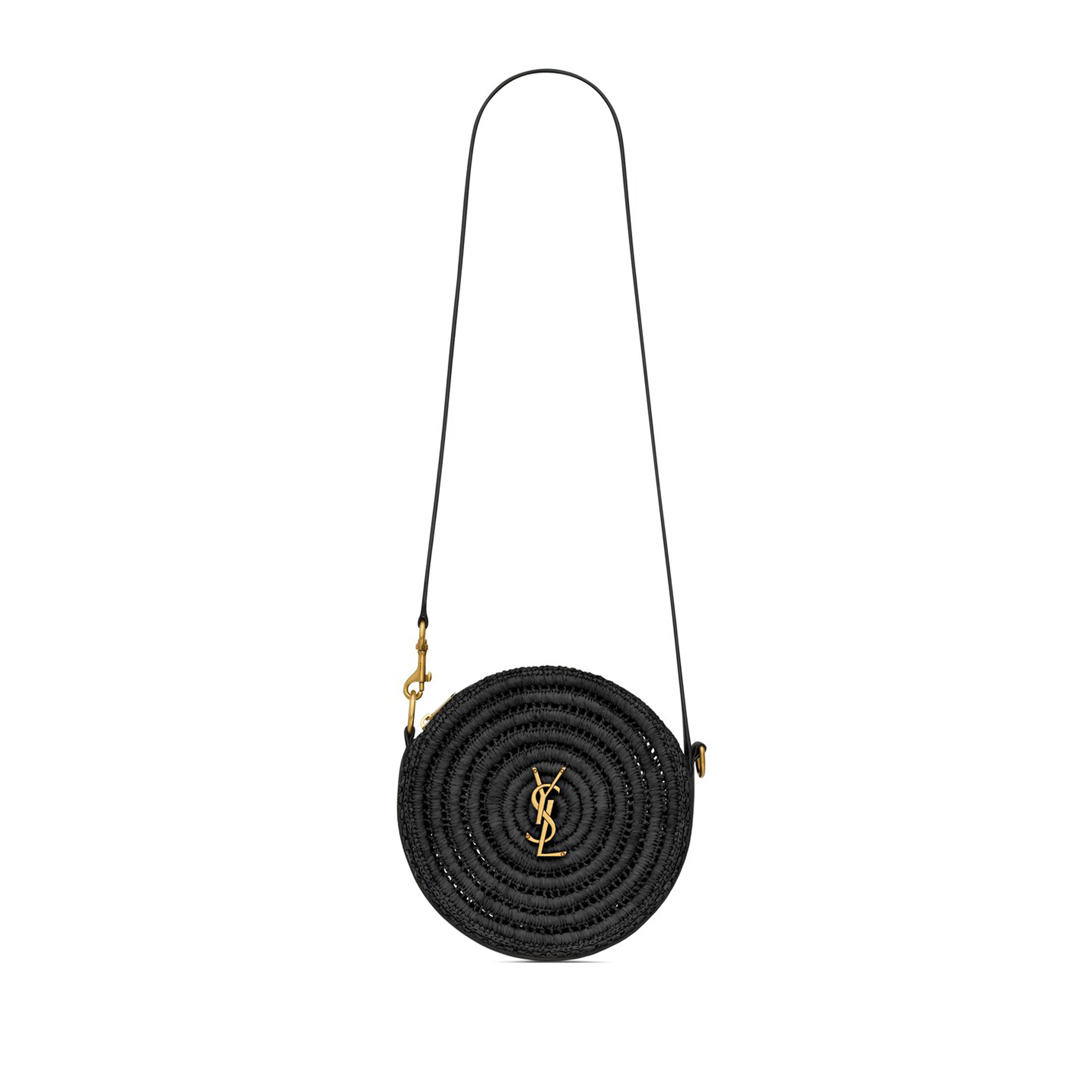 YSL ROUND BAG IN RAFFIA AND VEGETABLE-TANNED LEATHER 744292GAADR1000 (21.5*21.5*4.5cm) YSL ROUND BAG IN RAFFIA AND VEGETABLE-TANNED LEATHER 744292GAADR1000 (21.5*21.5*4.5cm)